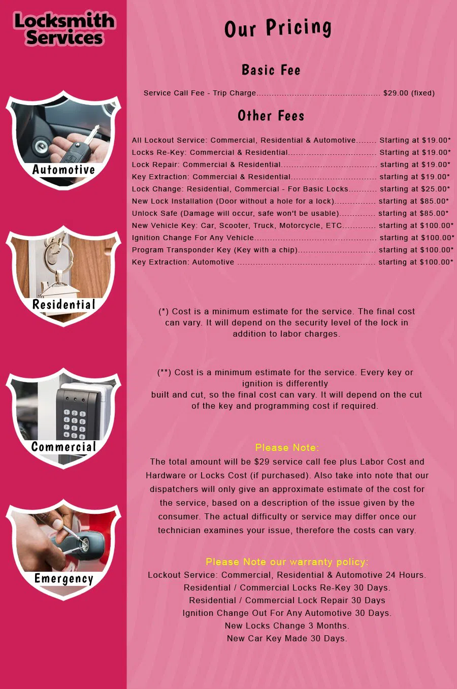 Pine Brook NJ Locksmith Store Pine Brook, NJ 973-946-8214 - price-list-c-18